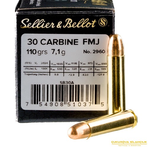 Sellier & Bellot 30 M1 Carbine Fmj. 110 Grn. 5082