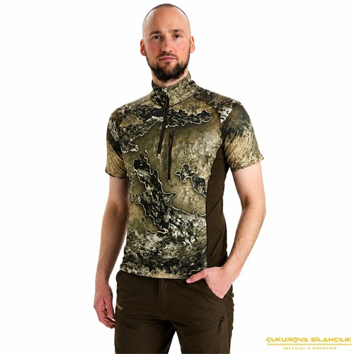 Deerhunter Yaka Fermarlı Kısa Kollu Realtree T-Shirt
