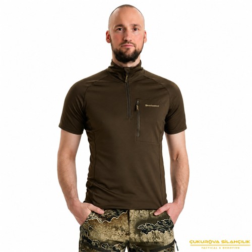 Deerhunter Yaka Fermuarlı Yeşil T-Shirt