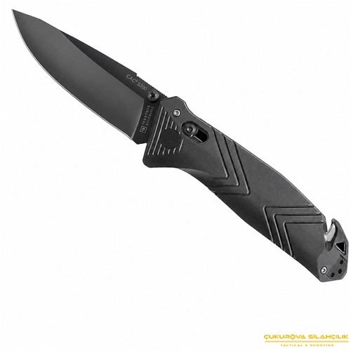 TB Outdoor CAC PA6 Saplı Tirbüşonlu Plain Edge Çakı Siyah
