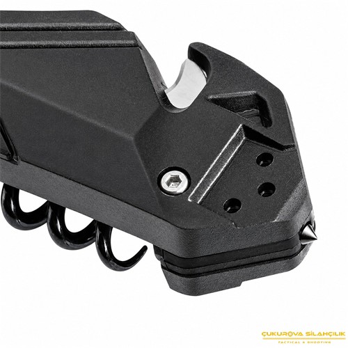 TB Outdoor CAC PA6 Saplı Tirbüşonlu Serrated Çakı Siyah