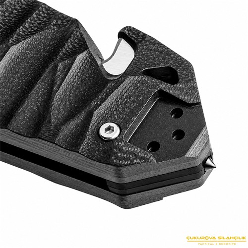 TB Outdoor CAC S200 PA6 Saplı Serrated Çakı Siyah