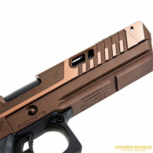 EMG Taran Tactical Innovations Lisanslı Sand Viper 2011 Hi-Capa John Wick 4 GBB Airsoft Tabanca