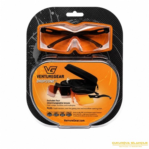 Venture Gear Dropzone Balistik Antifog 4 Camlı Atış Gözlüğü Seti / MIL-PRF-32432 / Z87.1-2020+