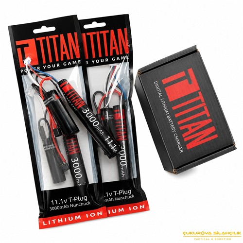 Titan 3000mAh 11.1 V Nunchuck T-Plug Deans Airsoft Li Ion Pil