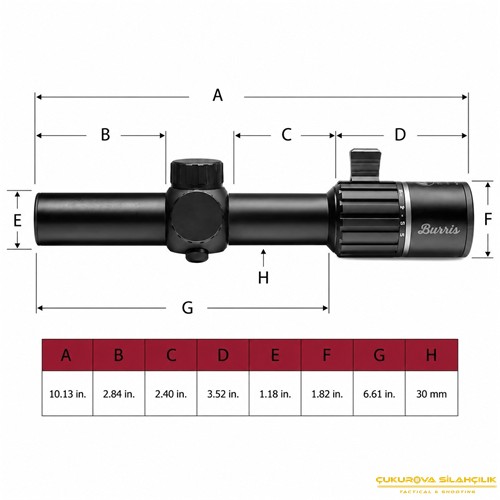 Burris RT6 1 - 6 x 24 Mm. Ball AR 6x Illum Matte Red Dot