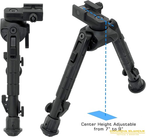 UTG Recon 360 TL Bipod w/ 7"-9" Center Height - Picatinny Tüfek Destek Ayağı